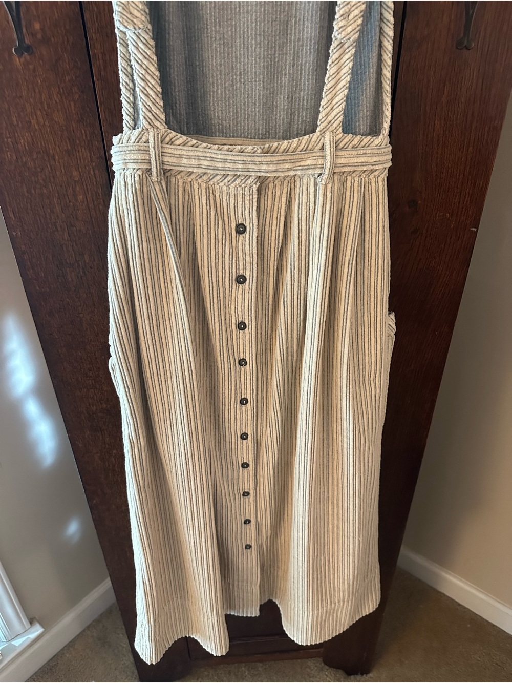 NWT Free People The Other Side Corduroy Midi Dress with Button-Back Size 4 - Picture 7 of 13